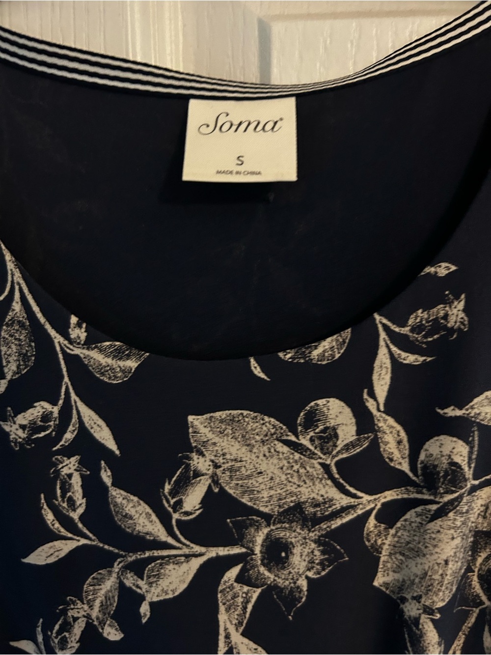 Soma Navy Floral Scoop Neck Dress